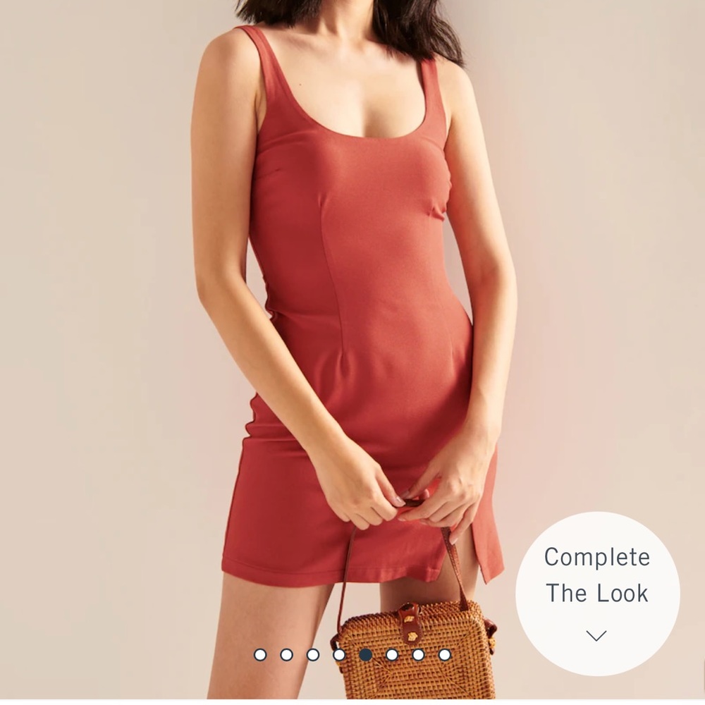 Abercrombie & Fitch Red/Coral 90s Slip Mini Dress XLT